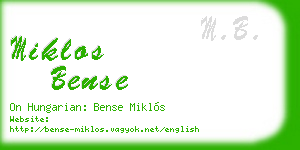 miklos bense business card