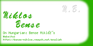 miklos bense business card